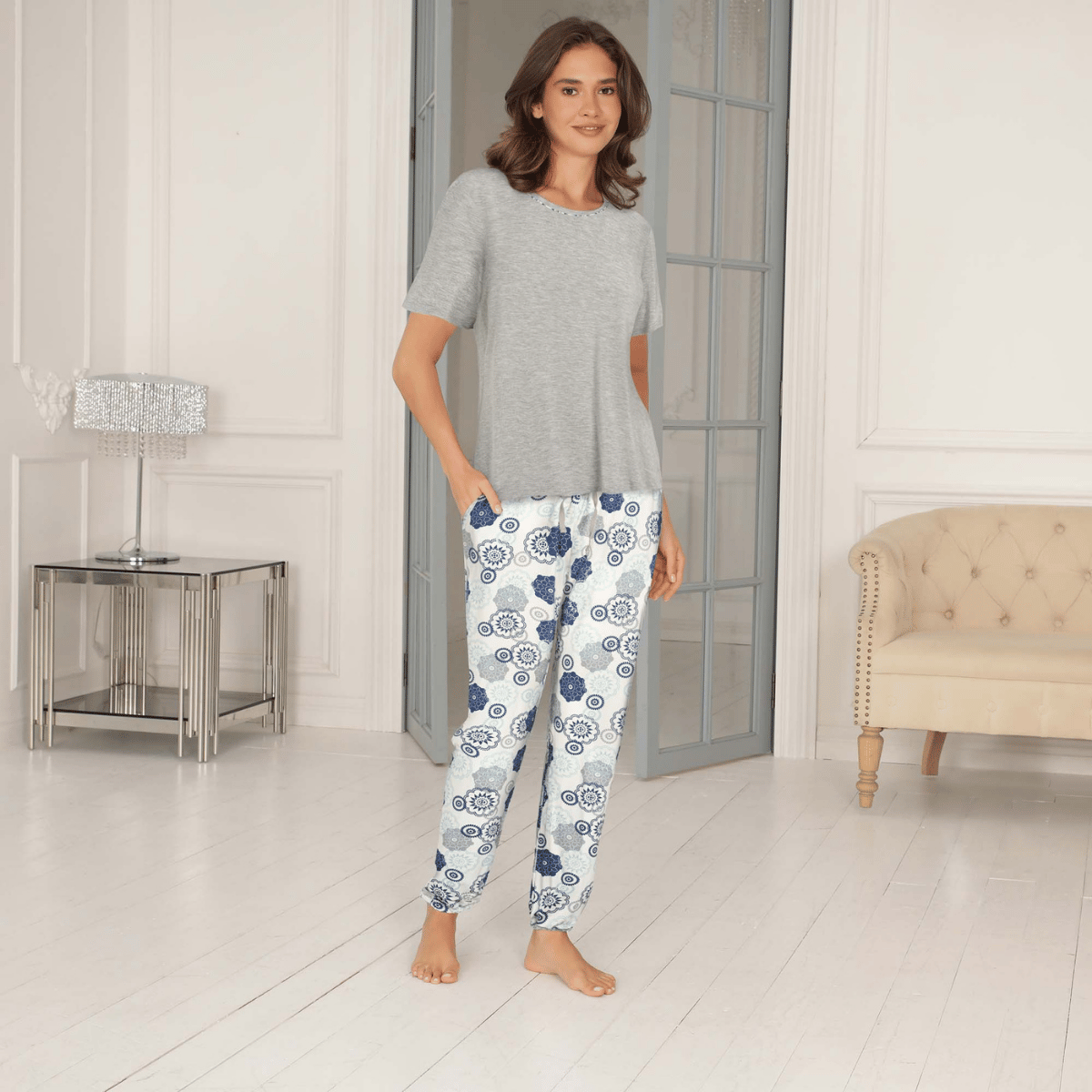 Lady Avenue Bamboe pyjama's, multicolour