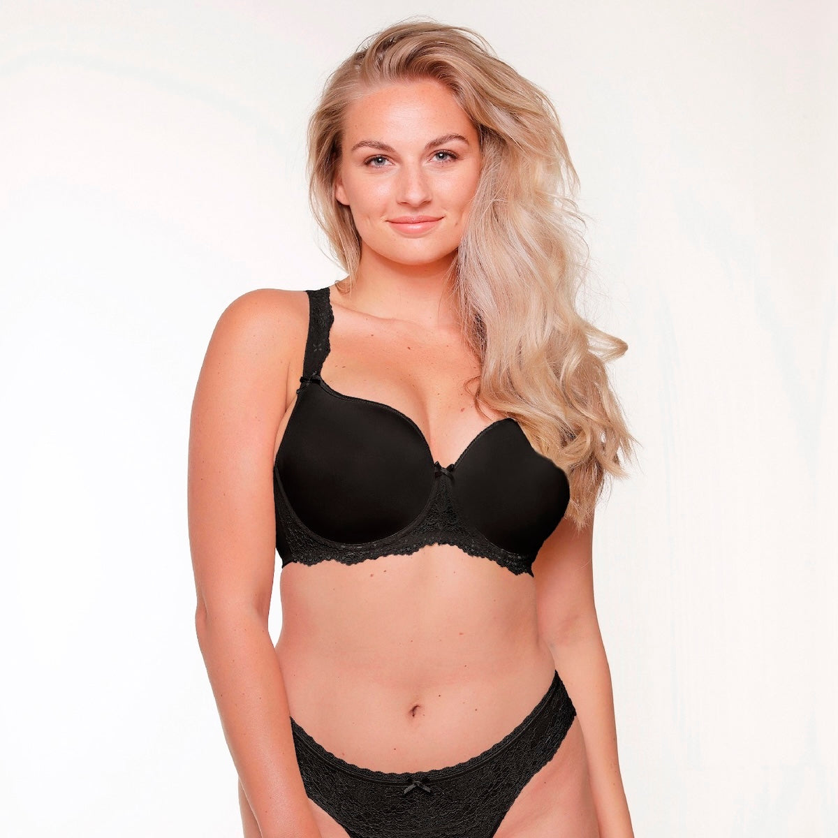 LingaDore Daily Plus Size BH met beugel, zwart
