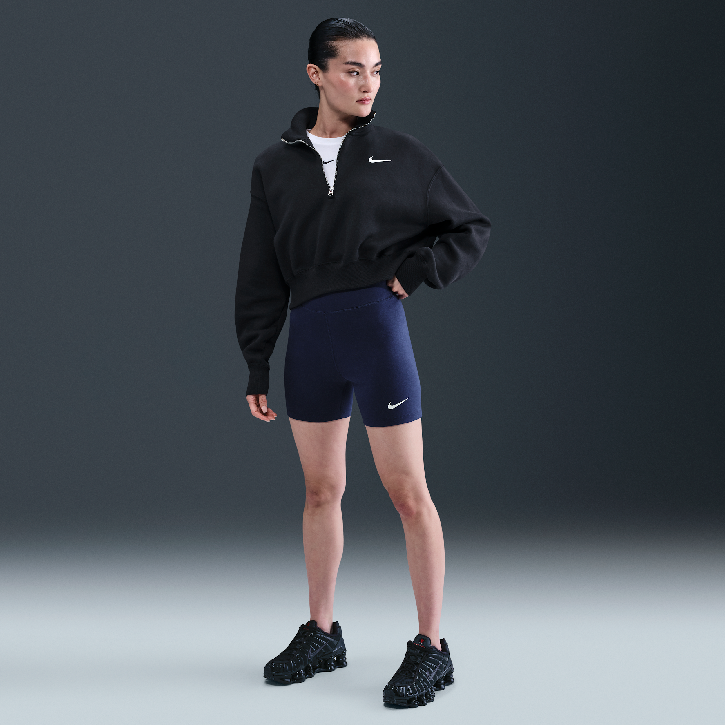 Nike Sportswear Classic bikeshorts met hoge taille voor dames (13 cm) - Blauw