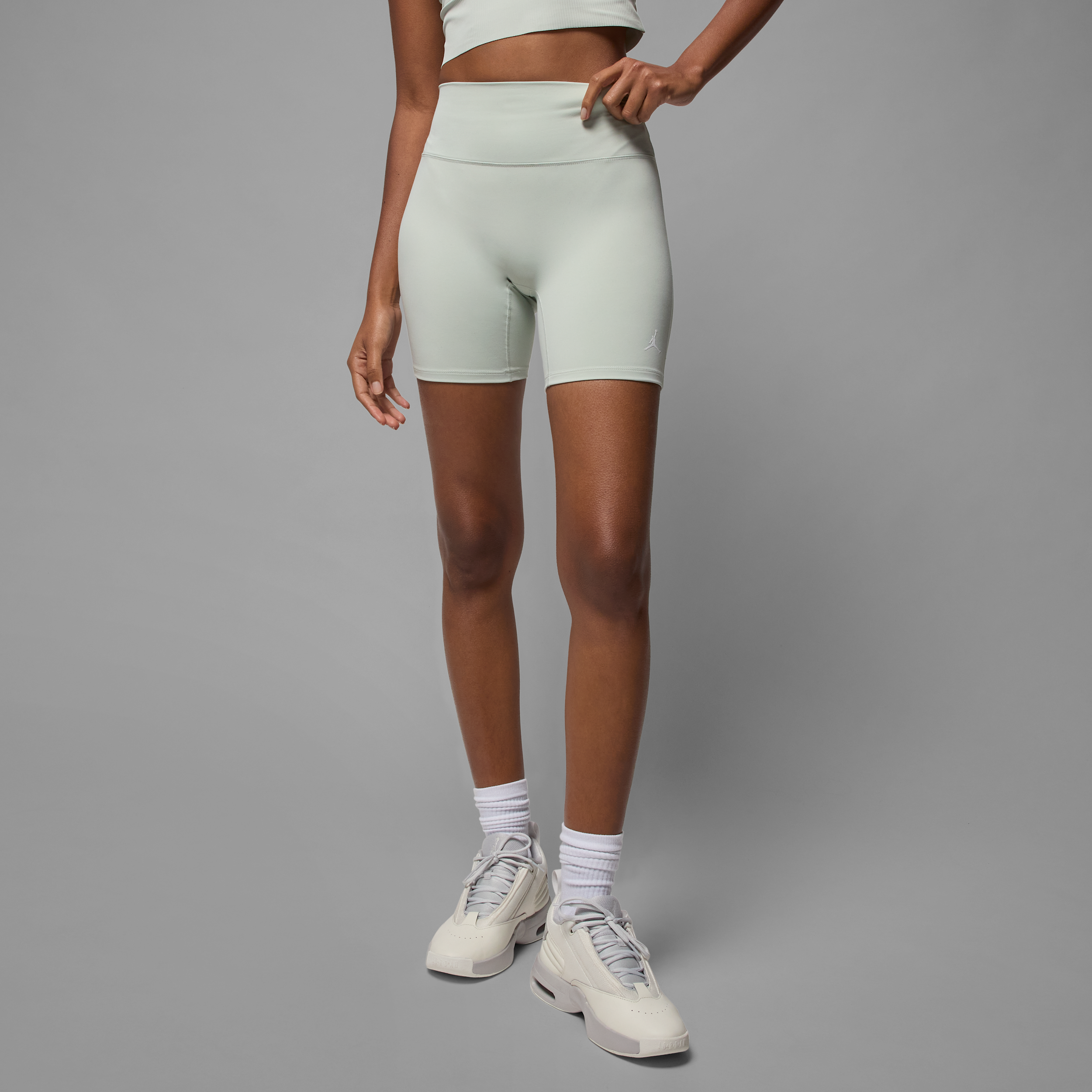 Jordan Sport Dri-FIT shorts met hoge taille voor dames (15 cm) - Grijs