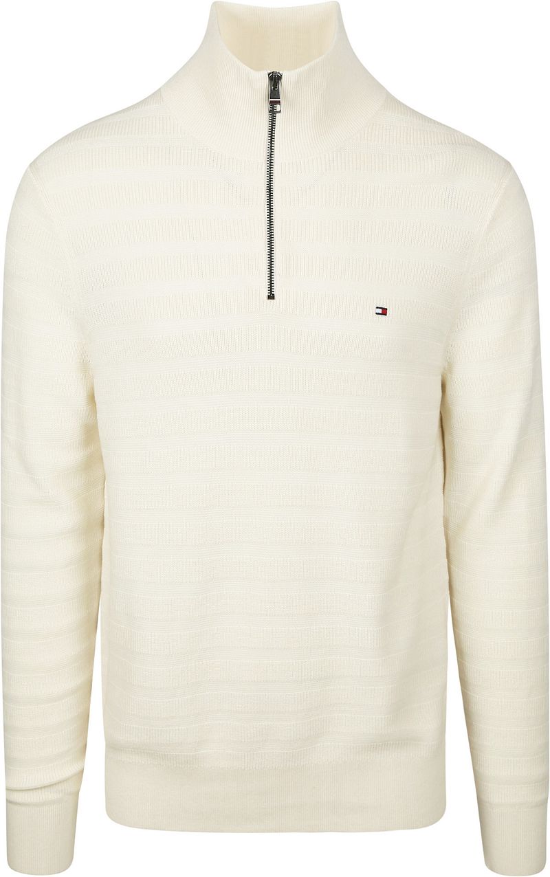 Tommy Hilfiger Pullover Halfzip Structure Ivory