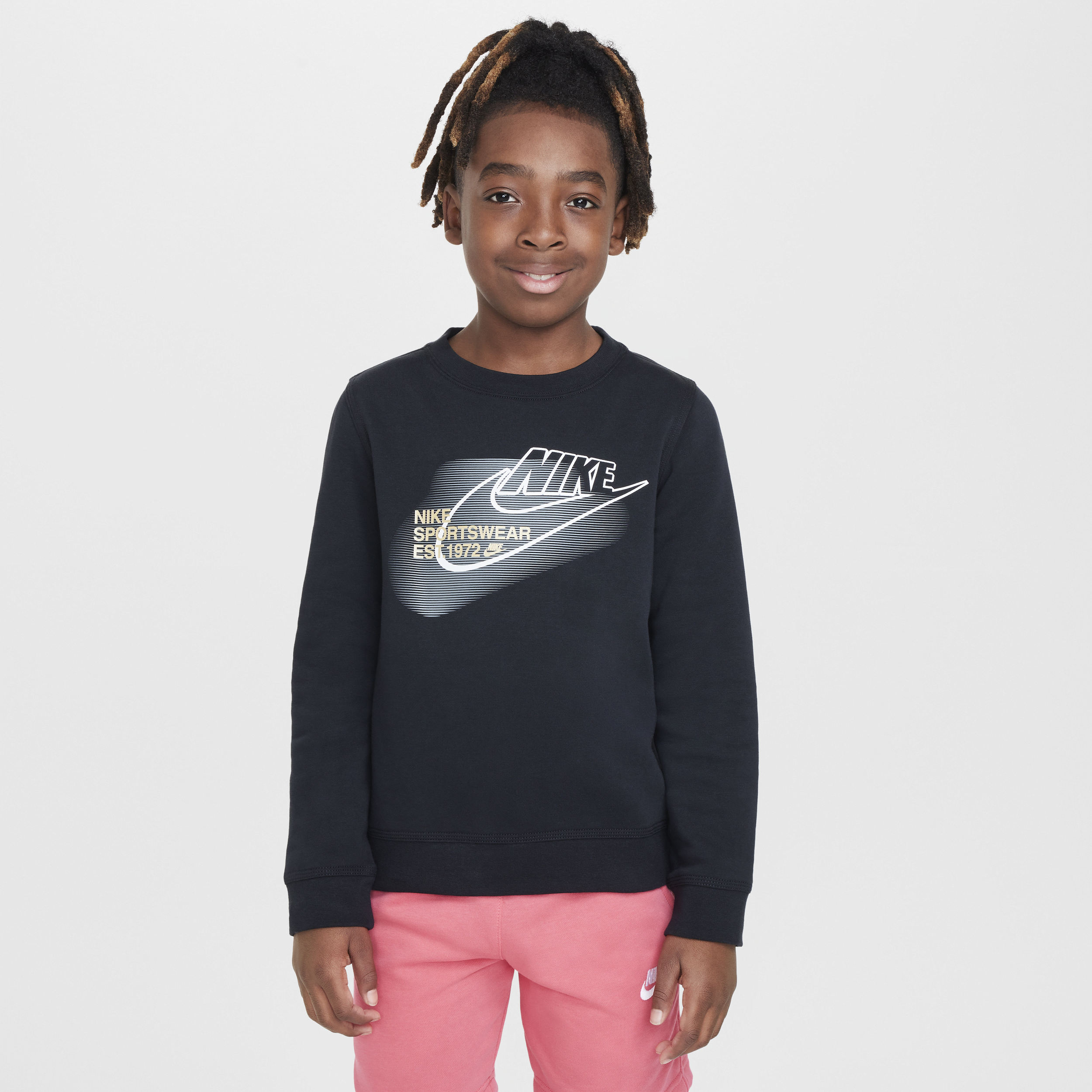 Nike Sportswear Standard Issue sweatshirt met ronde hals voor jongens - Zwart