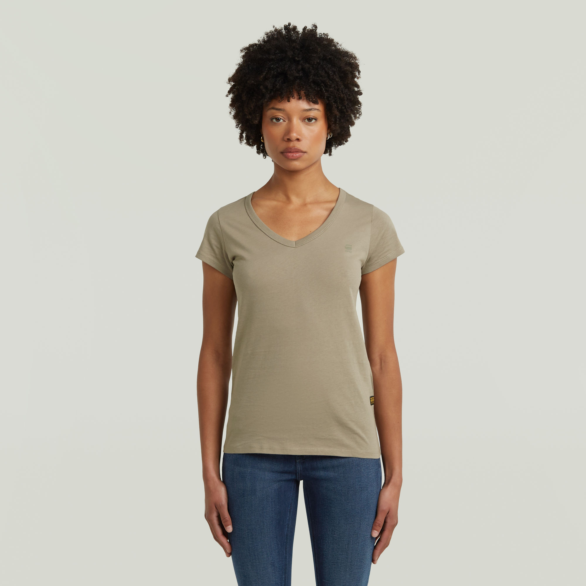 G-Star RAW Slim V T-Shirt - Beige - Dames