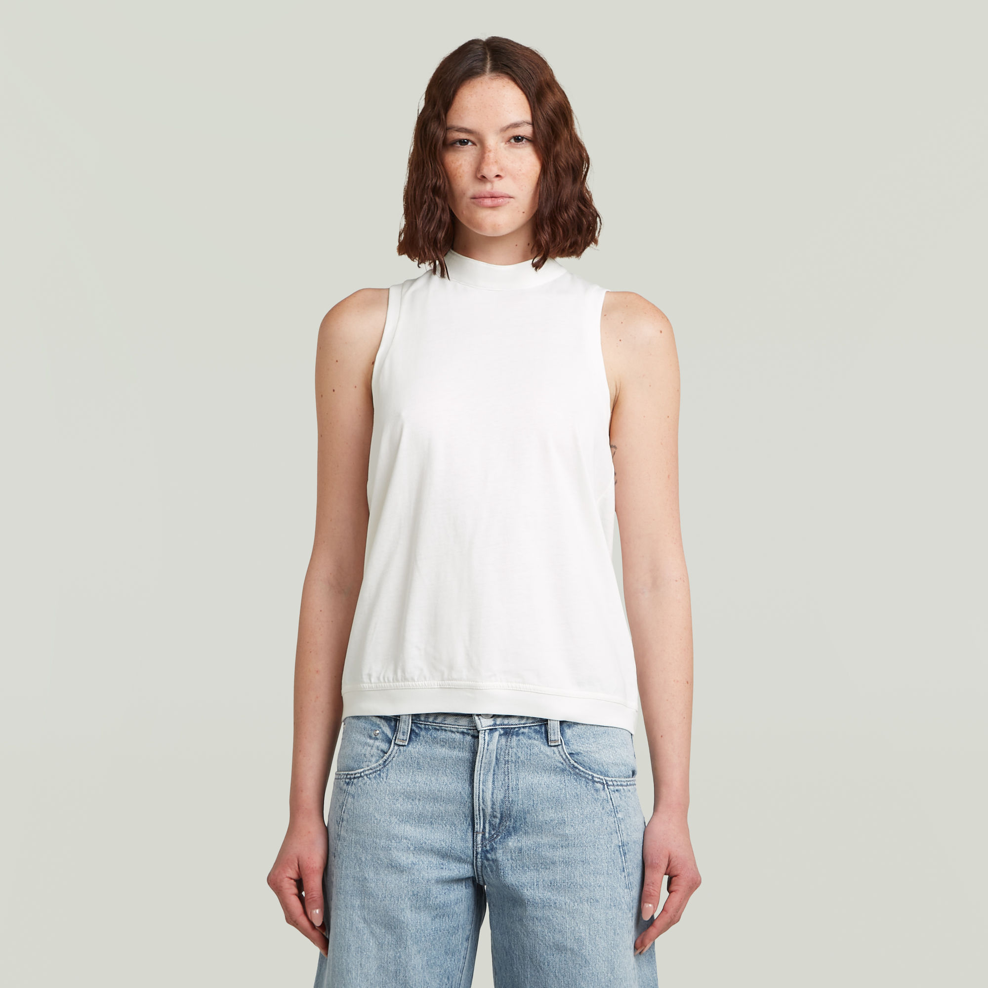 G-Star RAW Open Back Knit Tanktop - Wit - Dames