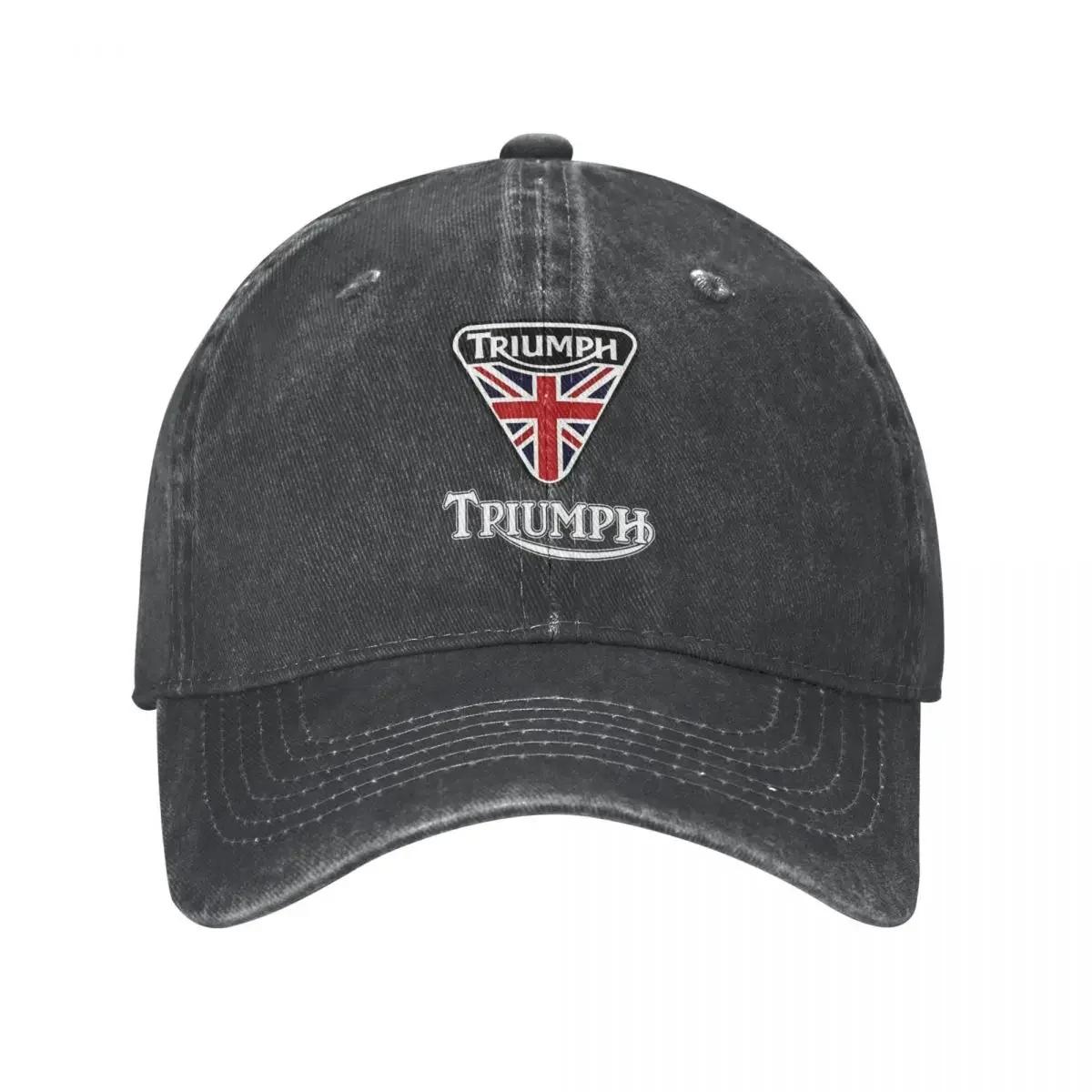 The best product for you Motorfiets Triumphs Baseballpetten Unisex Distressed Gewassen Hoofddeksel Motorfietsliefhebbers Outdoor Verstelbare Petten Hoed Adjustable grijze kleur
