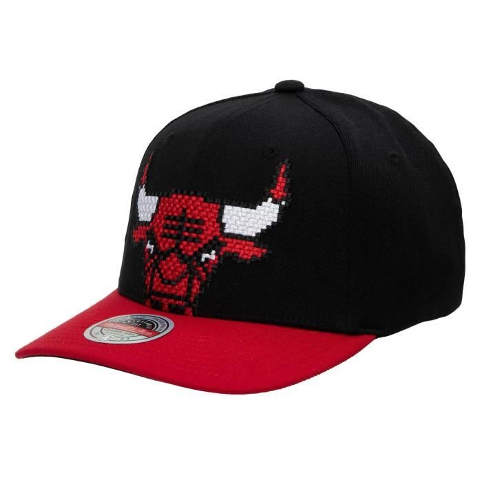 59caps Casquette mitchell & ness snapback - nba 8 bit chicago bulls - homme - blanc - noir et rouge - sportswear