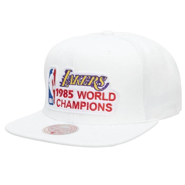 59caps Casquette snapback mitchell & ness - los angeles lakers champions - blanc, noir et or - homme