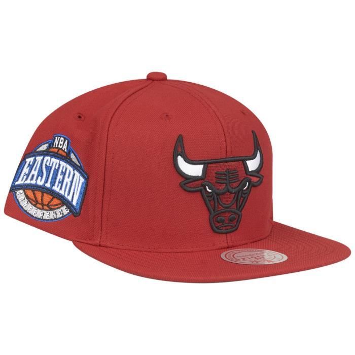 59caps Casquette snapback mitchell & ness - sidepatch chicago bulls - blanc - homme - 100% polyester