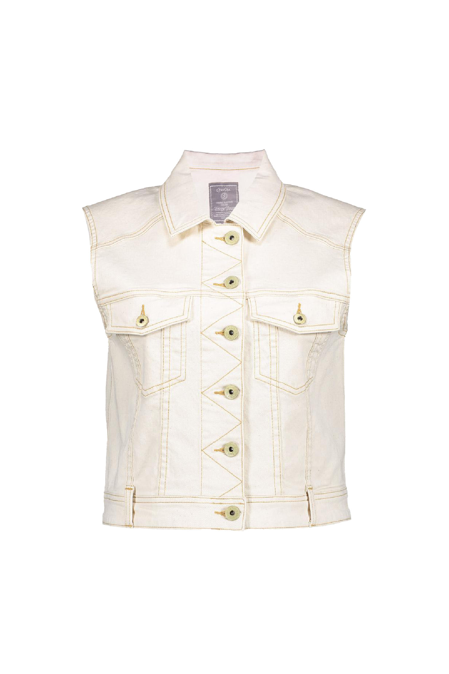 Geisha 55018-10 jeans jacket sleeveless