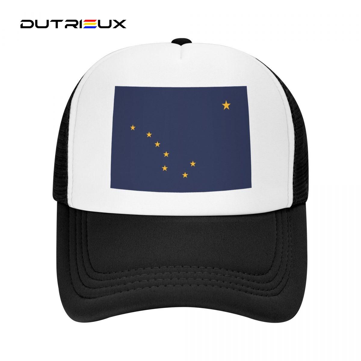 91530102MAC1XWP06K Vlag van Alaska Unisex Cap Casual Plain Baseball Cap Verstelbare Snapback Trucker Hoeden Voor Vrouwen Unisex Adjustable
