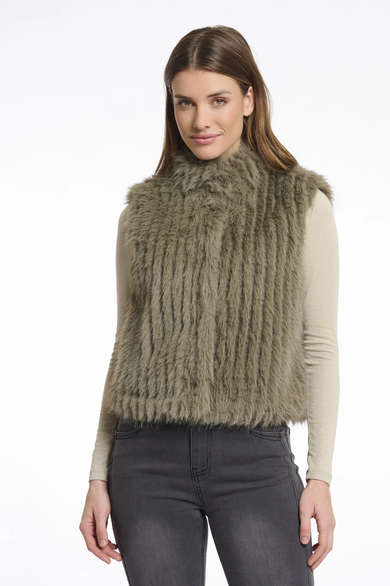 Rino & Pelle Dava.7002511 rino en pelle gilet with closure green ash