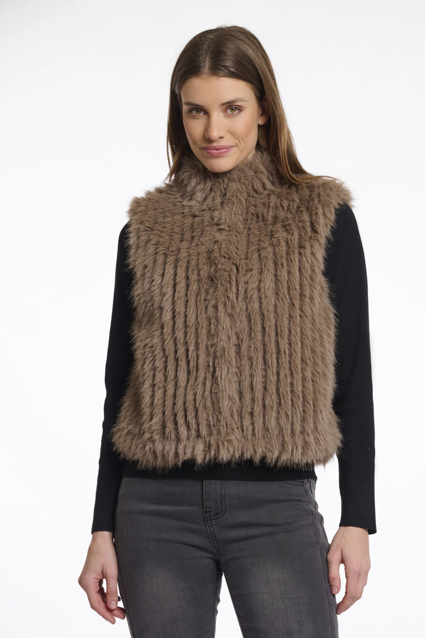 Rino & Pelle Dava.7002511 rino en pelle gilet with closure toffee