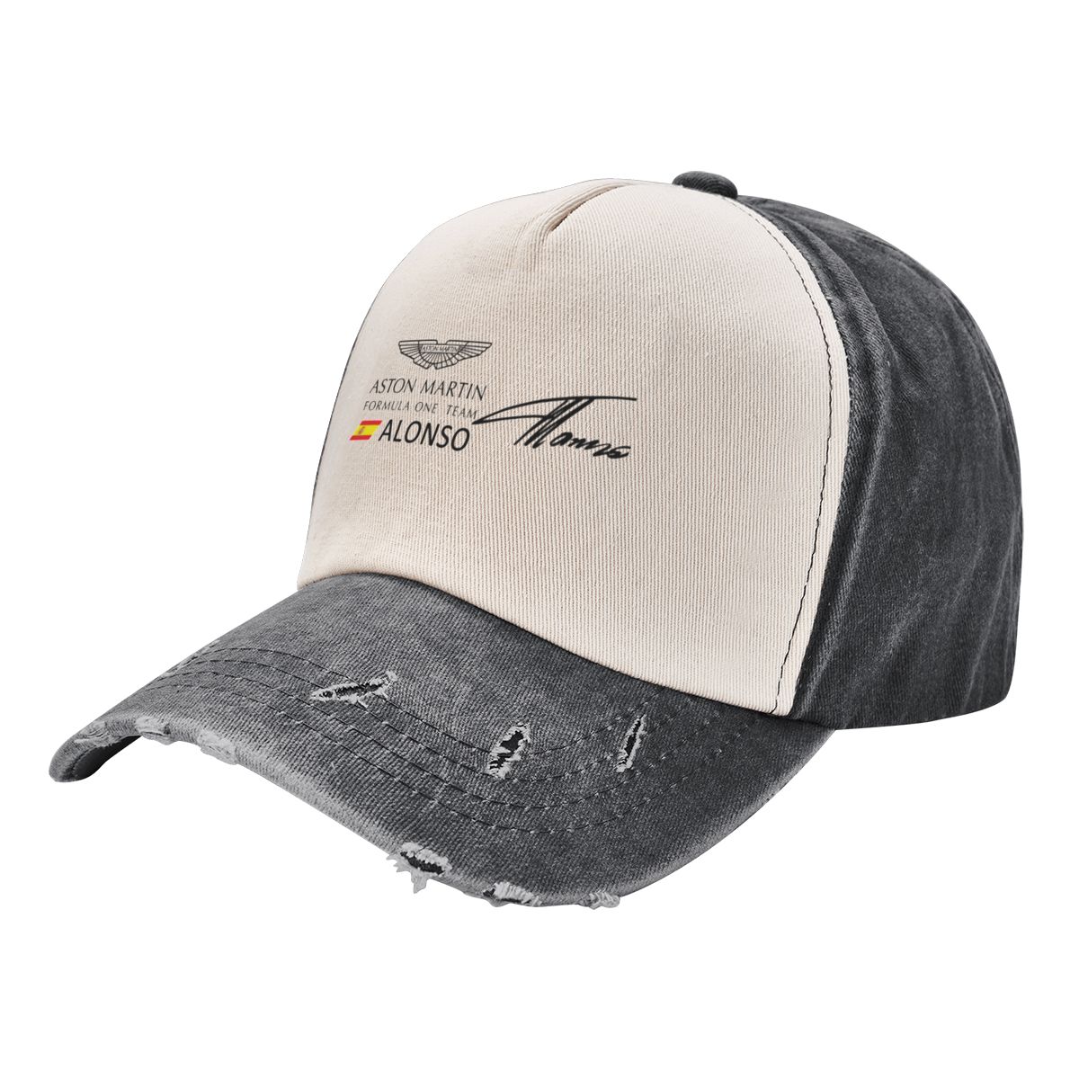 91530102MAC1XWP06K Fernando Alonso Signature Baseball Cap Verstelbare gewassen vintage katoenen denim noodlijdende hoed voor dames Unisex Adjustable