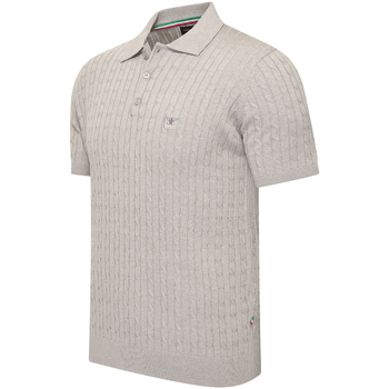 Cappuccino Italia Polo Shirt Korte Mouw  Caorle Cable Knit Polo