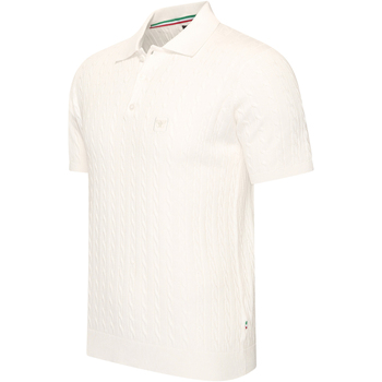 Cappuccino Italia Polo Shirt Korte Mouw  Caorle Cable Knit Polo