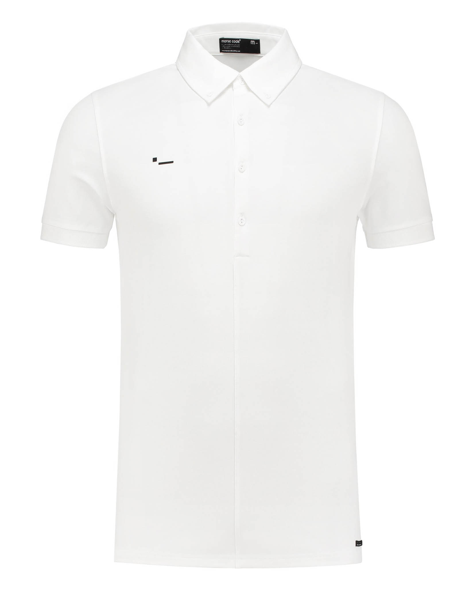 Morse code Alpha 1 jersey polo met korte mouwen