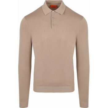 Suitable Sweater  Compact Cotton Poloshirt Beige