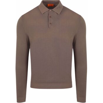 Suitable Sweater  Compact Cotton Poloshirt Taupe