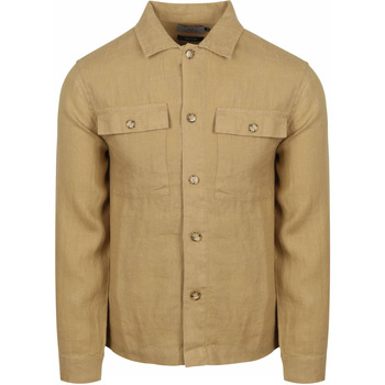 Suitable Sweater  Linnen Overshirt Beige