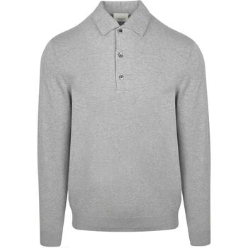 Profuomo Sweater  Longsleeve Poloshirt Luxury Basic Grijs