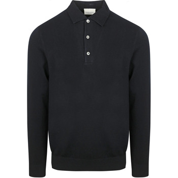Profuomo Sweater  Longsleeve Poloshirt Luxury Basic Navy