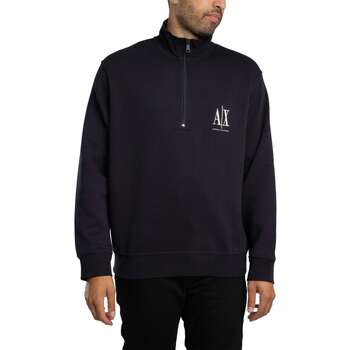 EAX Sweater  Sweatshirt met borstlogo en 1/4 rits