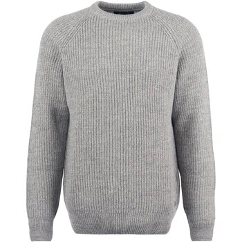 Barbour Sweater  Trui Lamswol Knitted Stone Grijs