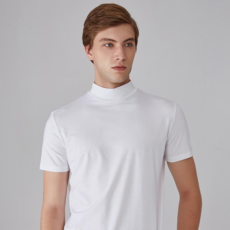 Got Now Heren zomer T-shirt met korte mouwen en hoge kraag, casual