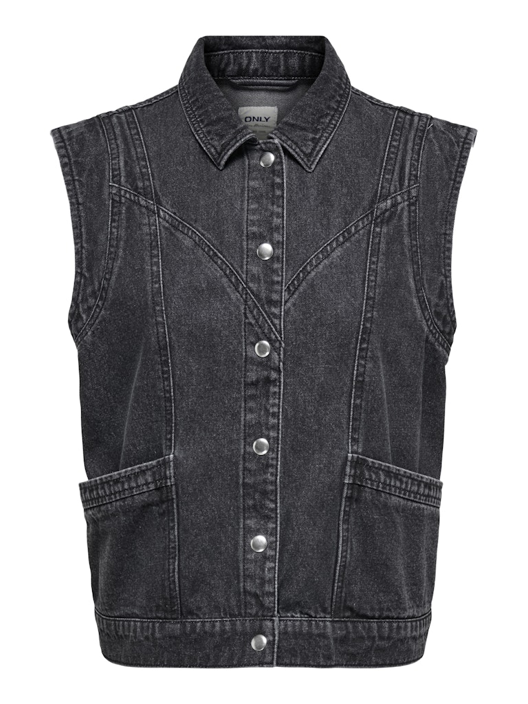 Only Onlkennedy sl dnm waistcoat bj noos black denim
