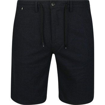 Vanguard Broek  V11 Short Herringbone Linen Blend Navy