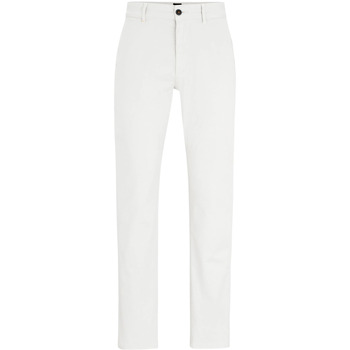 Boss Broek  Satin Chino Wit