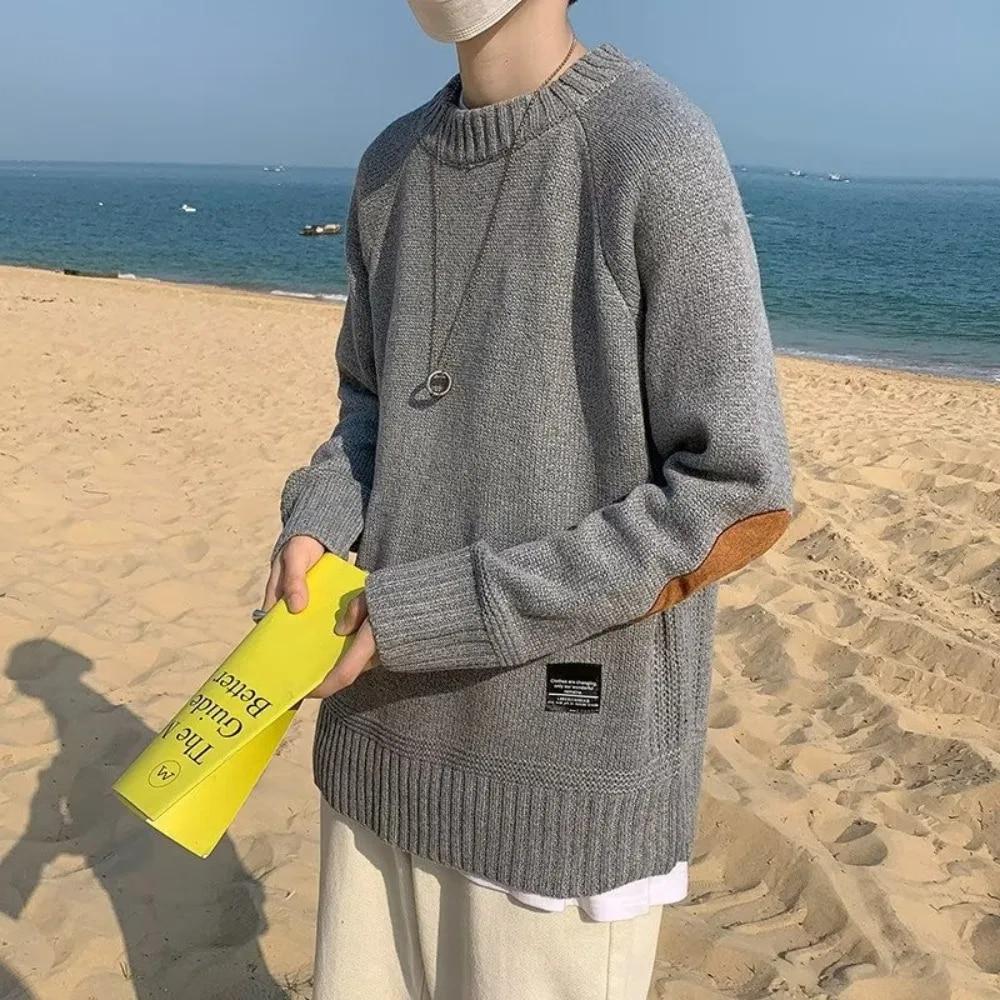 PW96XC Casual Pullover Hombre Fashion Sweater Voor Heren Warm Effen Nieuw Lente Herfst Lange Mouw Mannelijke Pasvorm Jeugd Ronde Hals Asian XXXXXL rood