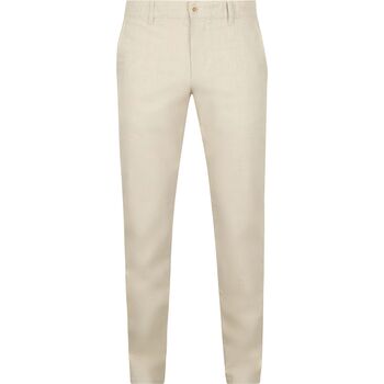 Alberto Broek  Lou Chino Linnen Mix Beige
