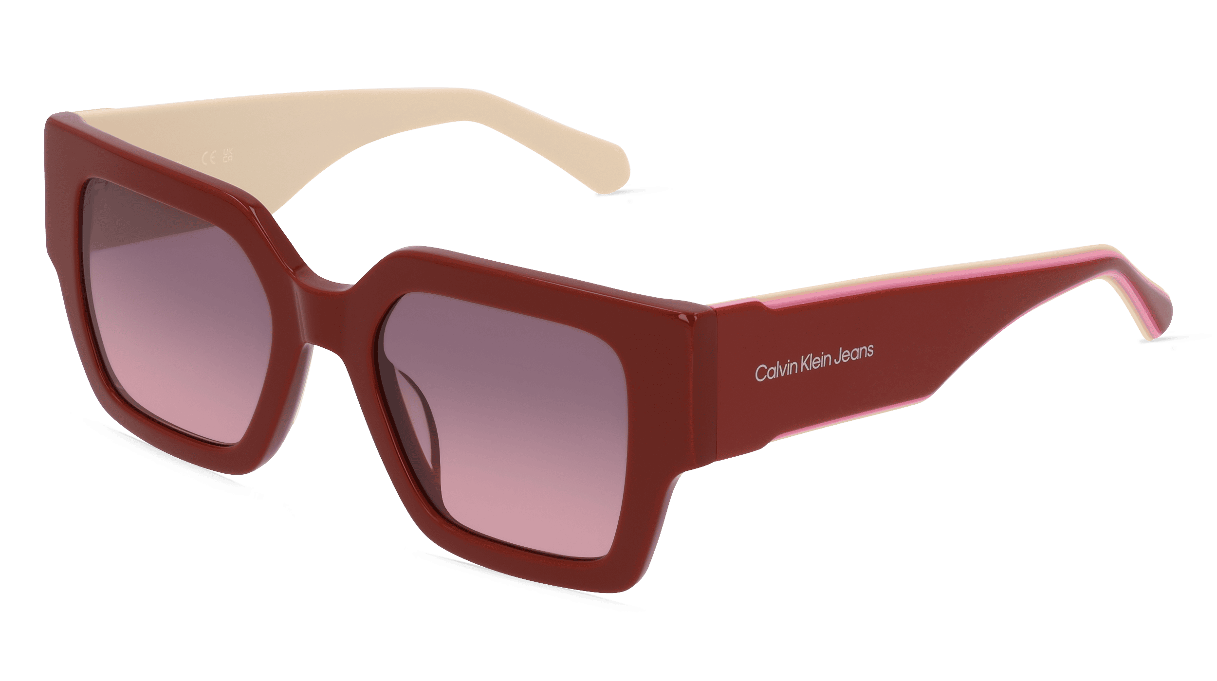 CALVIN KLEIN CKJ22638S Unisex Zonnebril, Bruin glanzend