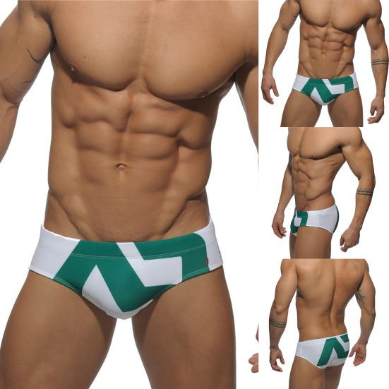 Kah Chique contrastkleur Geweldig stiksel Ademende eenvoudige zwemshort voor watersporters L blauw