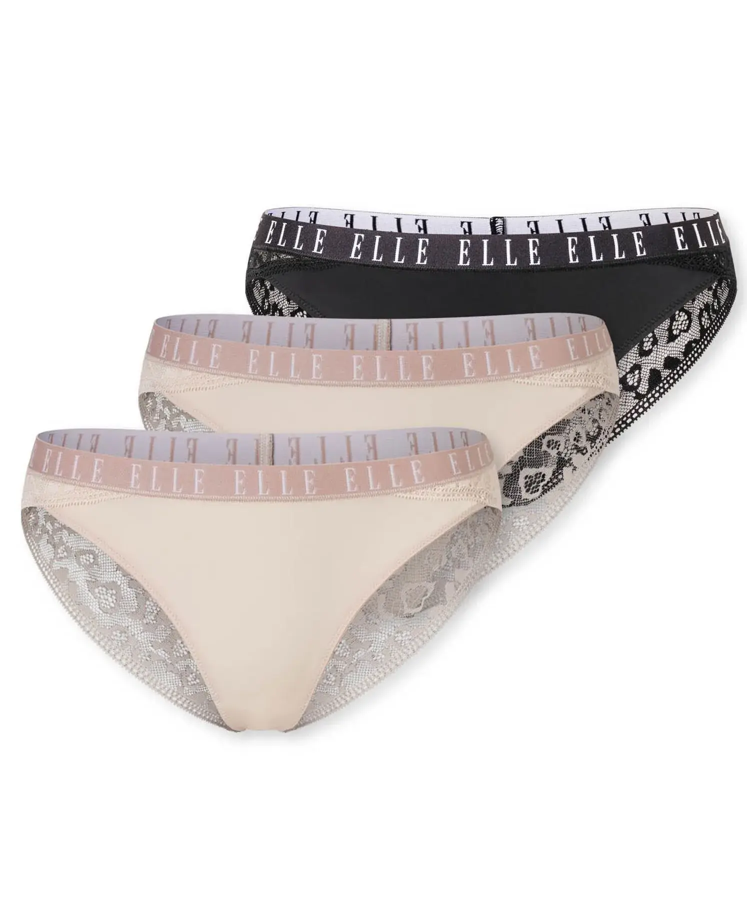 Elle 3-Pack Kanten brazilian slips dames - Lace
