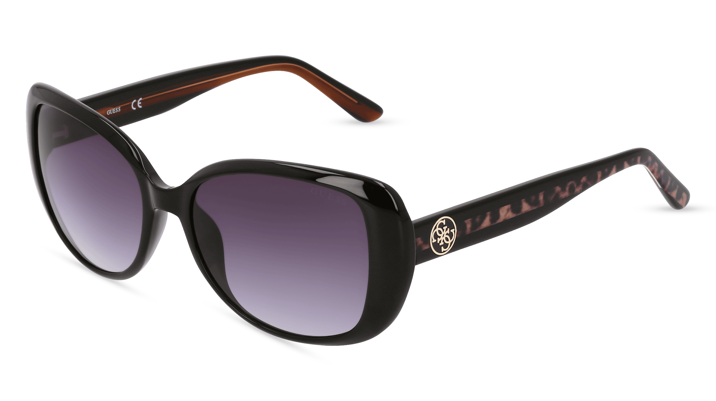GUESS GU7822 Unisex Zonnebril, Zwart glanzend