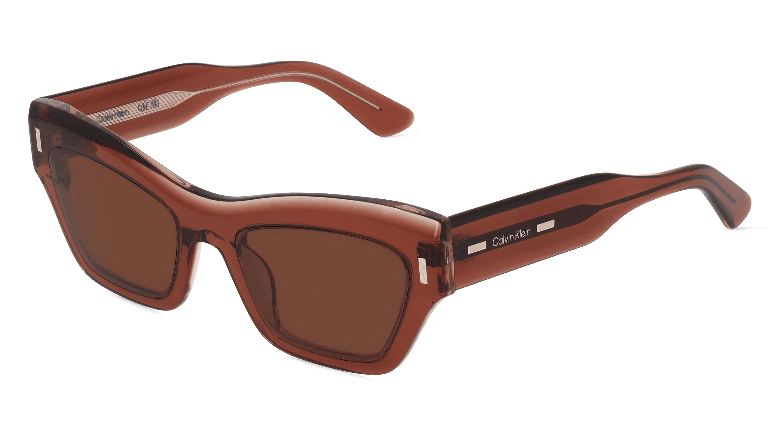 Calvin Klein CK23503S Unisex Zonnebril, bruin transparant