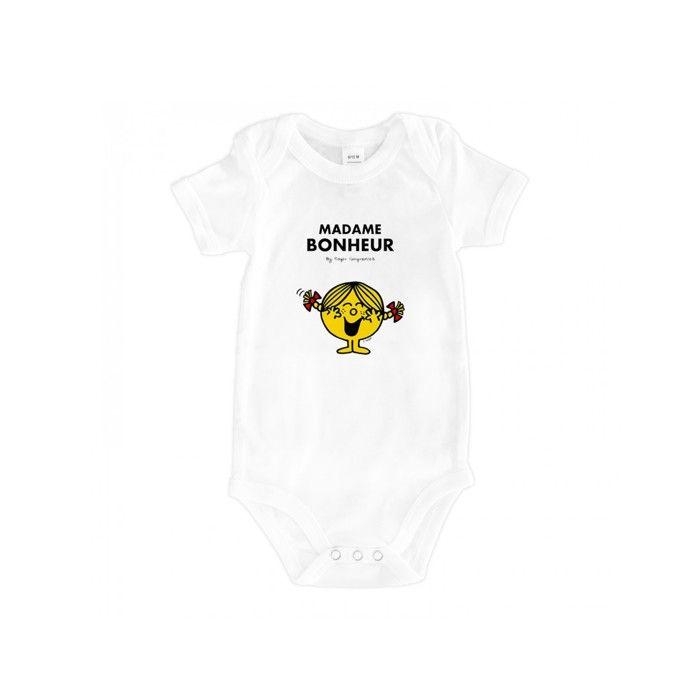 MANI TEXTILE Monsieur Madame - Bodys bébé  Madame bonheur  Blanc 12/18 M