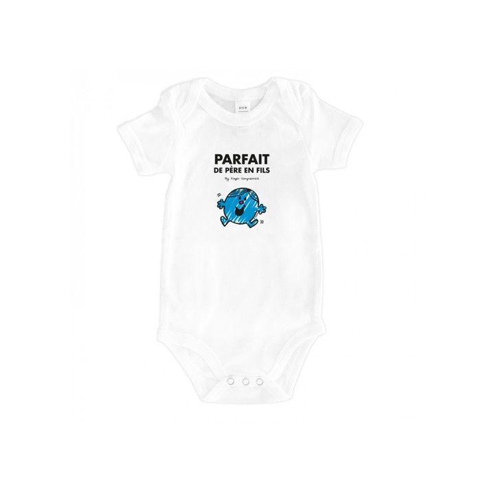 MANI TEXTILE Monsieur Madame - Bodys bébé  parfait de père en fils  Blanc 12/18 M