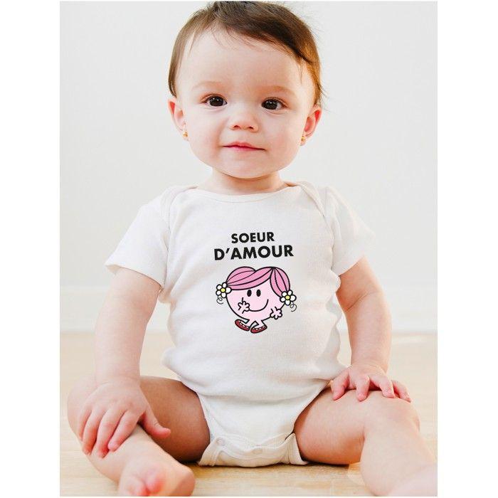 MANI TEXTILE Monsieur Madame - BODYS BEBE SOEUR D AMOUR 12/18 mois