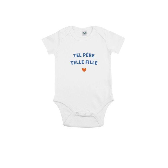 MANI TEXTILE We Are Family - BODYS BEBE TEL PÈRE TELLE FILLE C℃UR BLANC 3/6 mois