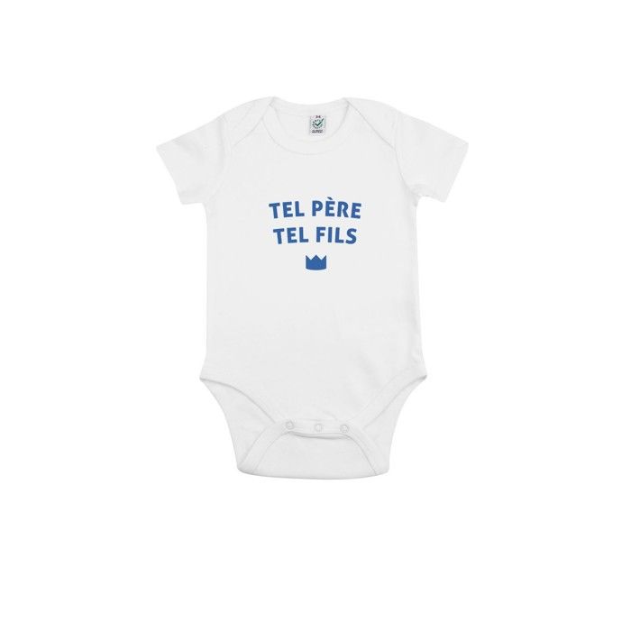 MANI TEXTILE We Are Family - BODYS BEBE TEL PÈRE TEL FILS C℃UR BLANC 12/18 mois
