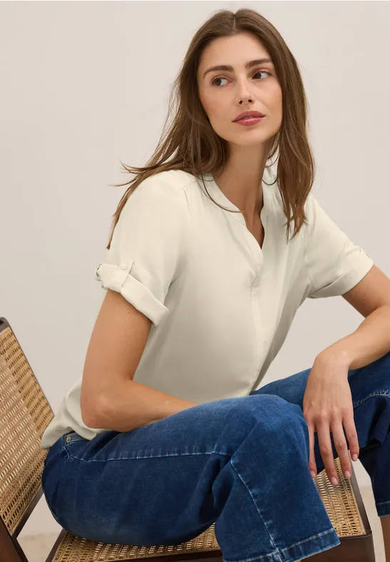 Cecil Blouse van viscose met gespleten hals