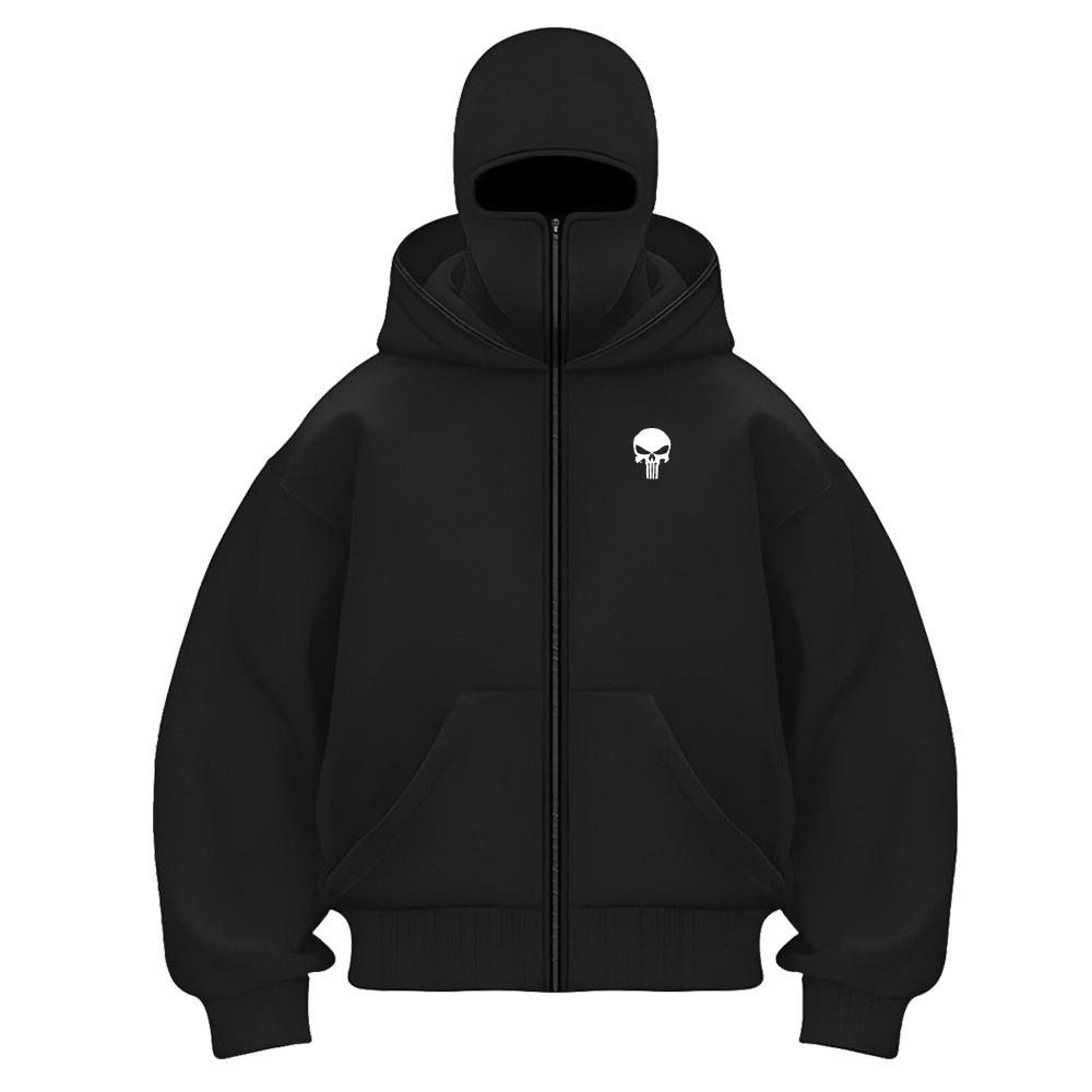 Sport Hoodie Set YC Heren Balaclava Hoodie Half Zip Up Dubbele Capuchon Fleece Sweatshirt Unisex Herfst Winter Warme Outfit voor Mannen Vrouwen S