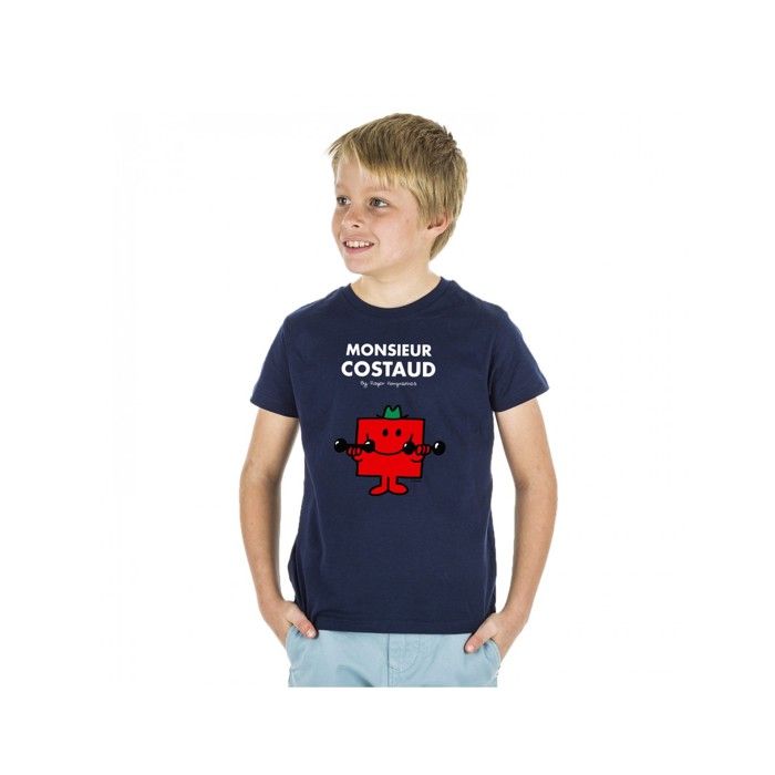 MANI TEXTILE Monsieur Madame - T-shirt garçon  monsieur costaud  Bleu 10A