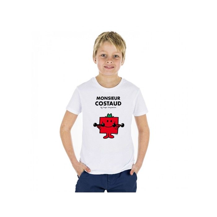 MANI TEXTILE Monsieur Madame - T-shirt garçon  monsieur costaud  Blanc 10A