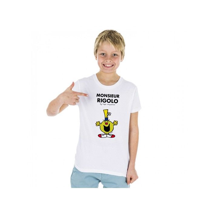 MANI TEXTILE T-shirt enfant - Monsieur Madame - Monsieur Rigolo - Blanc - Coton Bio - Manches courtes