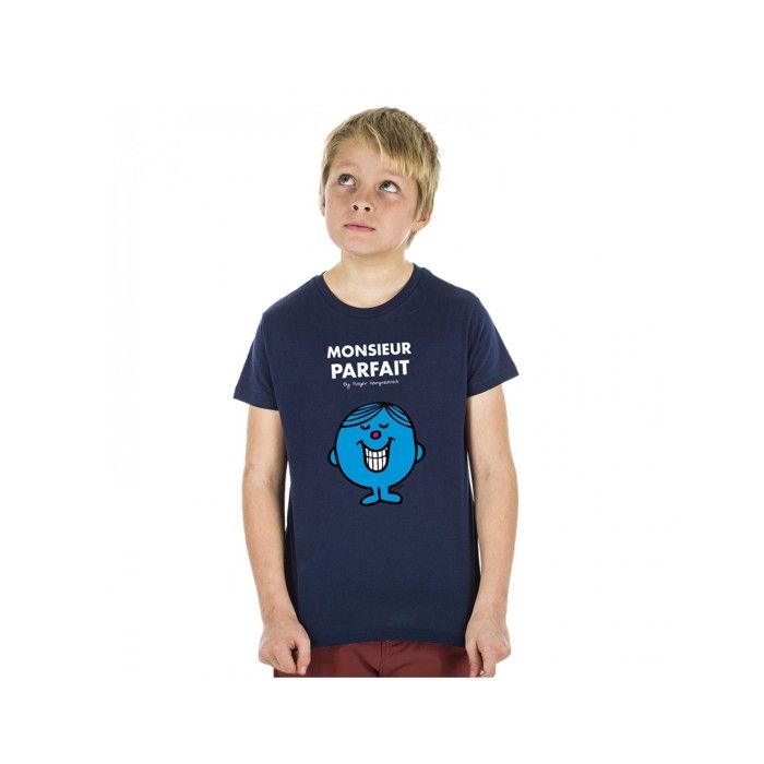 MANI TEXTILE T-shirt enfant - Monsieur Madame - Monsieur Parfait - Bleu - Coton Bio - Manches courtes