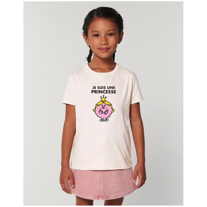 MANI TEXTILE Monsieur Madame - T-shirt enfant fille  Je suis une princesse  Blanc 10A